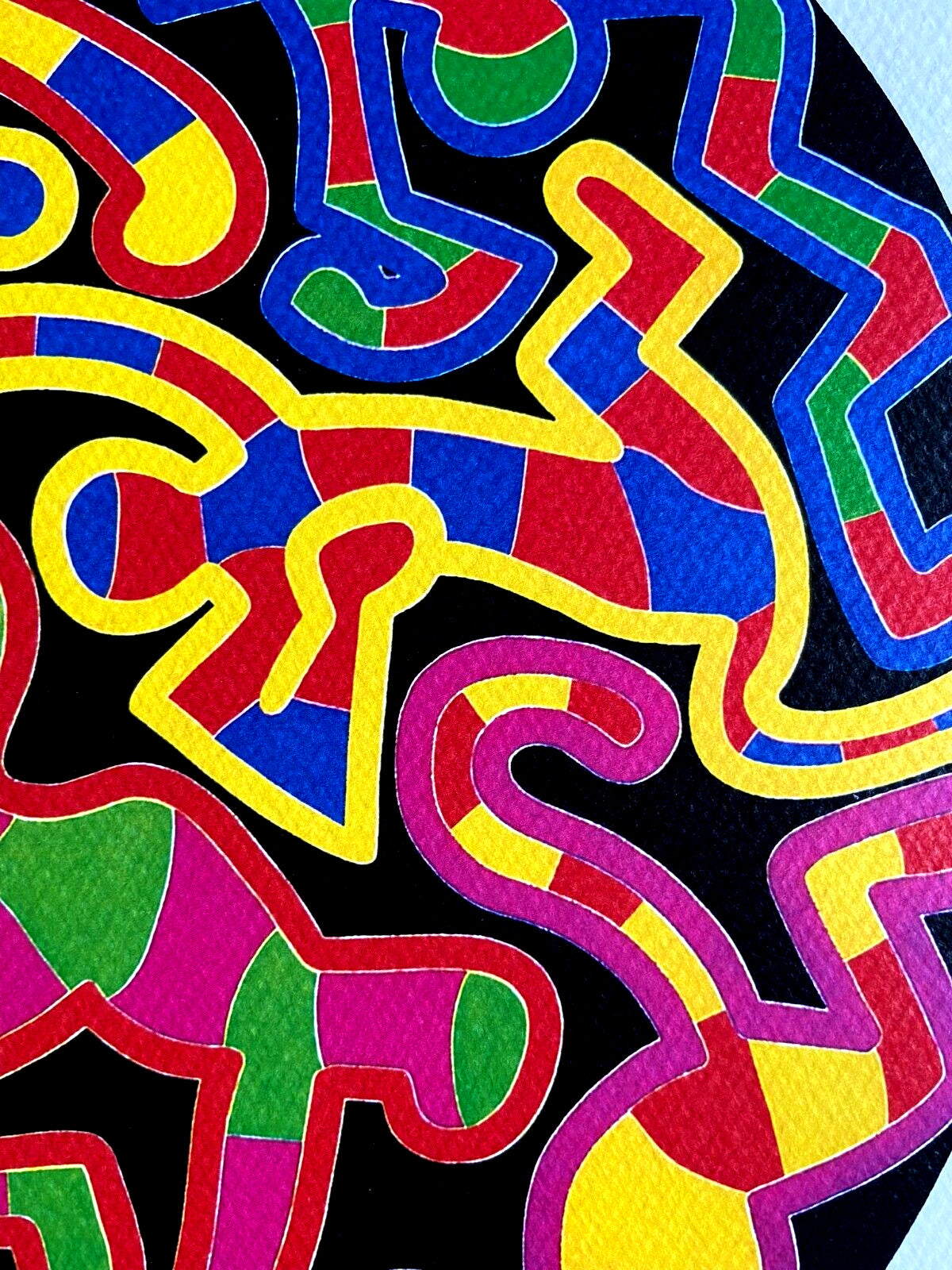 Keith Haring Lithograph Coa Signed In Pen Numbered In Pencil Stamp 180 Ese