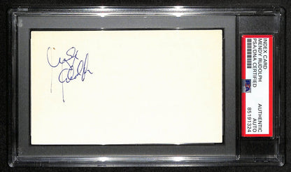 Mendy Rudolph Hof Signed/Auto 3X5 Index Card