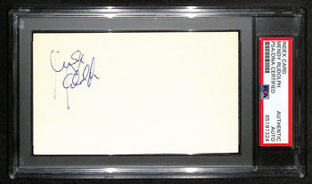 Mendy Rudolph Hof Signed/Auto 3X5 Index Card