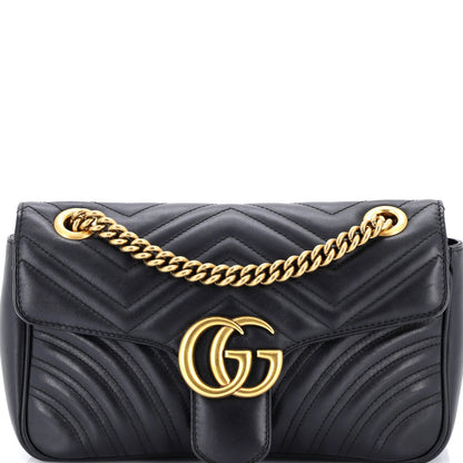 Gucci Gg Marmont Flap Bag Matelasse Leather Medium