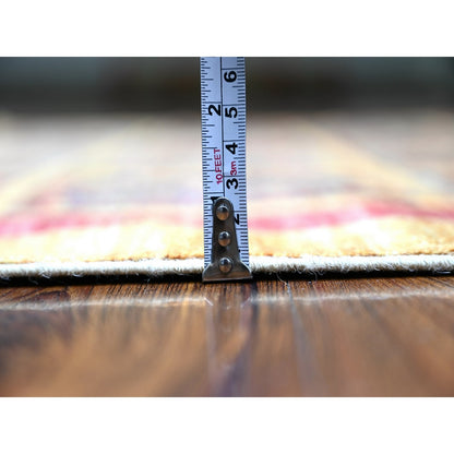 4'10"X6'3" Ochre Brown Wool Afghan Super Kazak Hand Knotted Rug