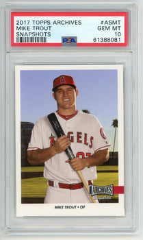 Mike Trout 2017 Topps Archives Snapshots #Asmt Psa Mt 10