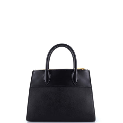 Prada Esplanade Tote Saffiano With City Calf Small