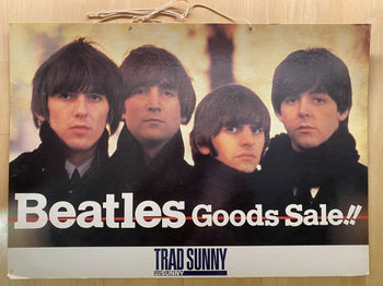 Rare! The Beatles Nissan Trad Sunny Advertising Double-Sided Panel