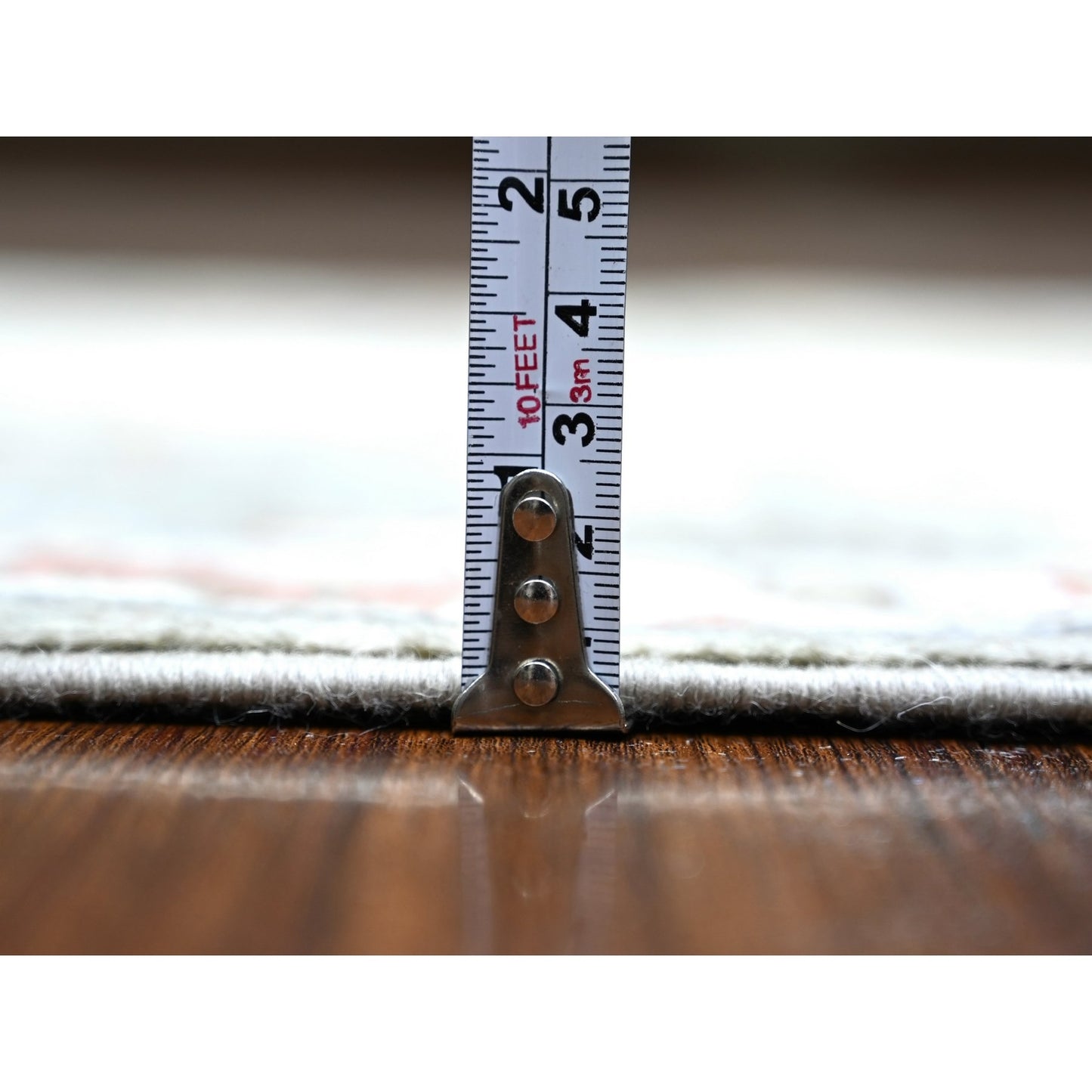 2'7"X11'9" Echo Gray Pure Wool Hand Knotted Finer Peshawar Runner Rug