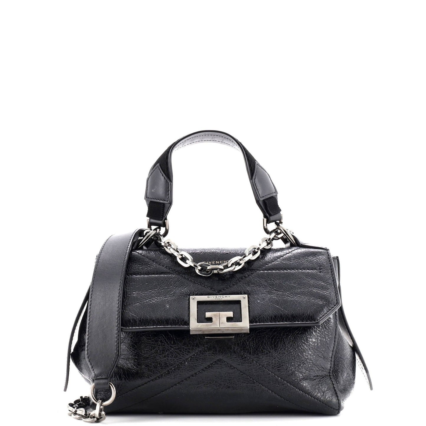 Givenchy Id Flap Bag Crinkled Glazed Leather Small