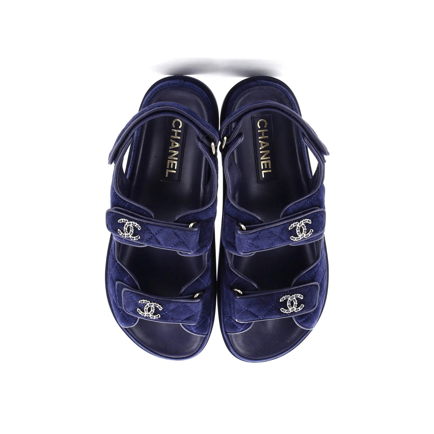 Chanel Women'S Dad Sandals Quilted Suede