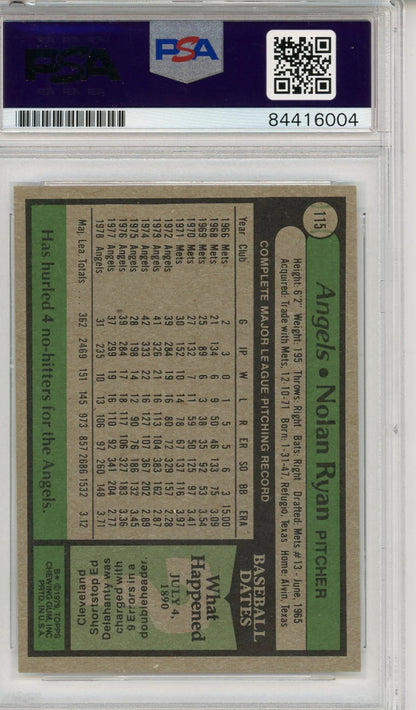 Nolan Ryan "Hof 99" Autographed 1978 Topps Card (Psa Auto Gem Mint 10)