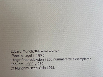 Edvard Munch Lithograph Coa Numbered A Hand