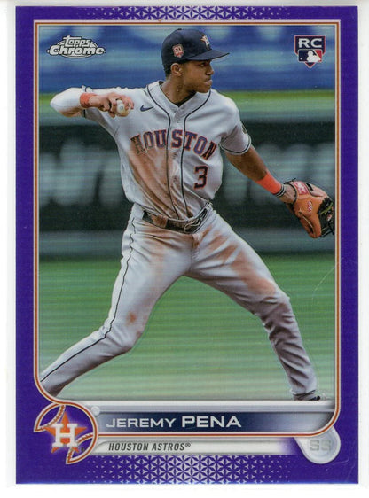 Jeremy Pena 2022 Topps Chrome Rookie Purple Refractor Card #Usc136