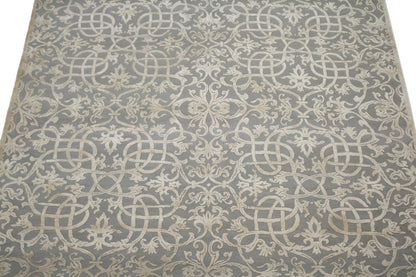 6X9 ft Signed Extra Fine 400 Knots Handmade Oriental Rug Gray Beige Decor Carpet