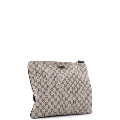 Gucci Zip Top Messenger Bag Gg Coated Canvas Large