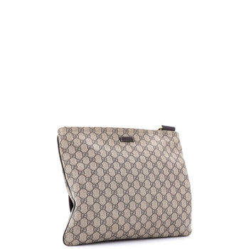 Gucci Zip Top Messenger Bag Gg Coated Canvas Large
