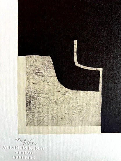 Eduardo Chillida Lithograph Coa Signed Numbered By Hand 180 Ex