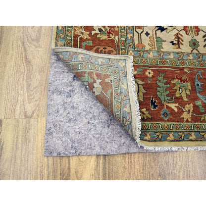 10'X14'3" Chiffon White Heris All Over Design Hand Knotted Soft Wool Rug