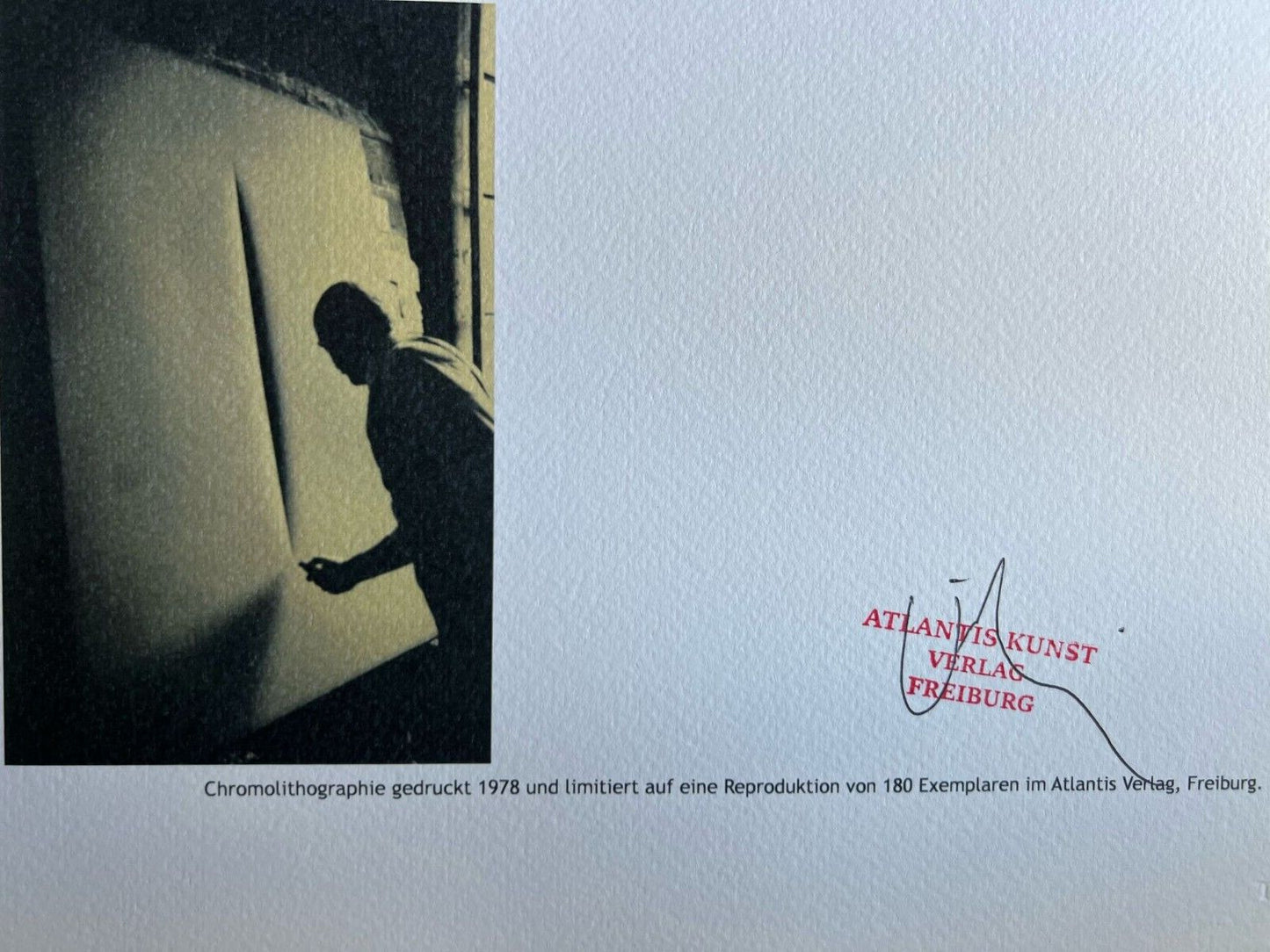 Lucio Fontana Lithograph 1978 Coa Signed Pen