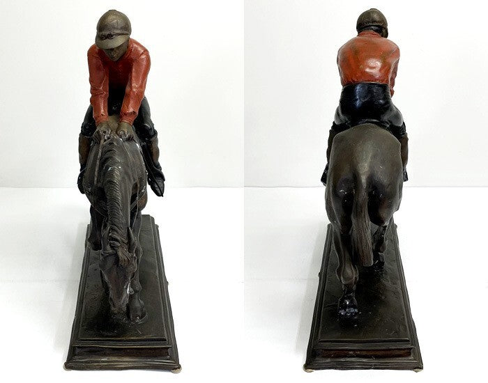 Pierre Jules Mene (France) 23In Bronze Sculpture Horse Racing Jockey Signed 19Th