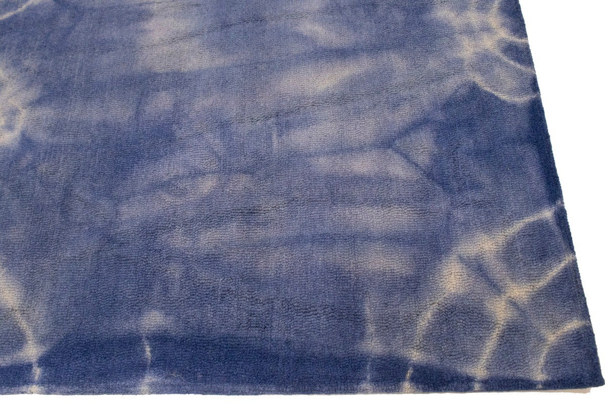 Purple-navy Tie-Dye Design 5X8 Hand-Tufted Modern Rug Contemporary Kids Carpet