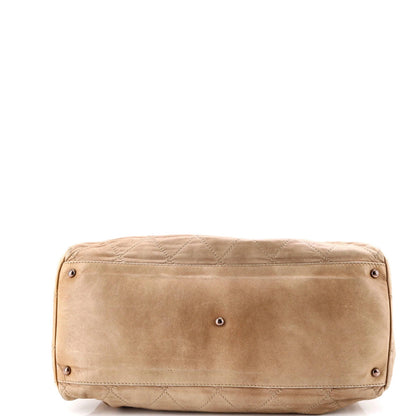 Lambskin Chanel Cloudy Bundle Bowler Bag Quilted