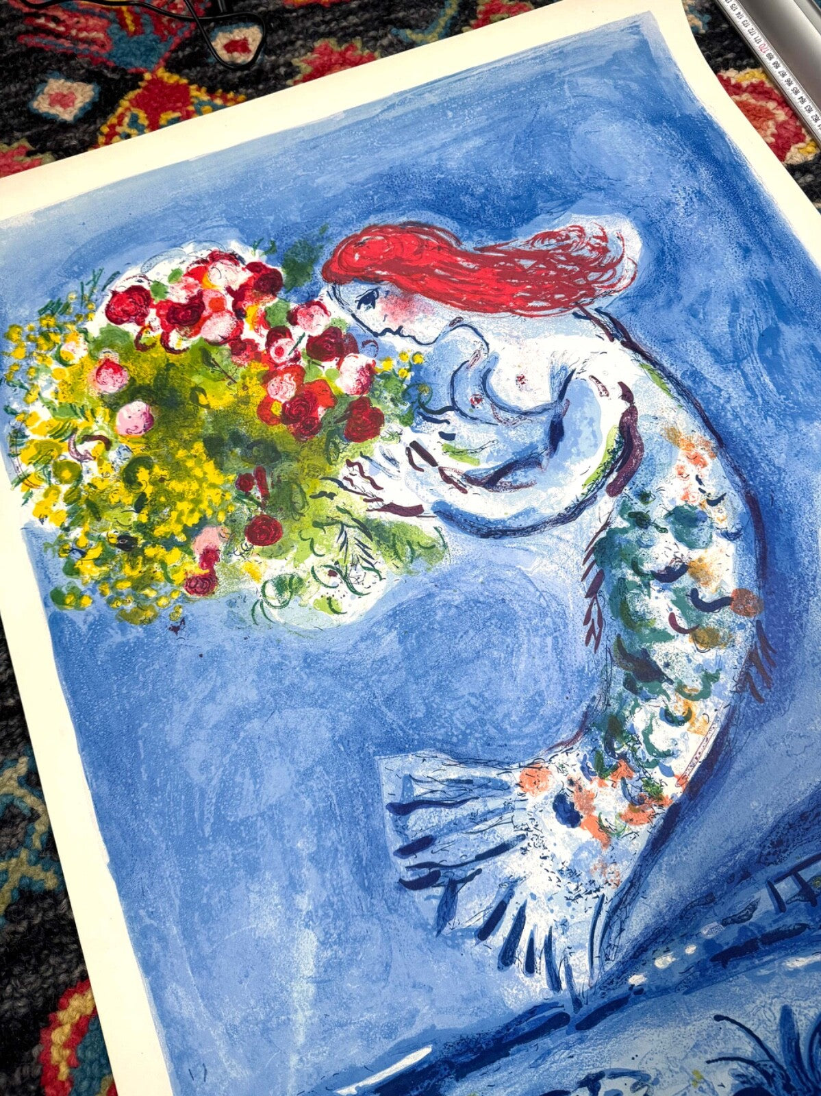Marc Chagall Rare Baie Des Anges Stone Lithograph Original French Travel Poster
