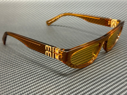 MIU MU 07ZS 15T0B7 Caramel Transparent Yellow Women's 56 mm Sunglasses