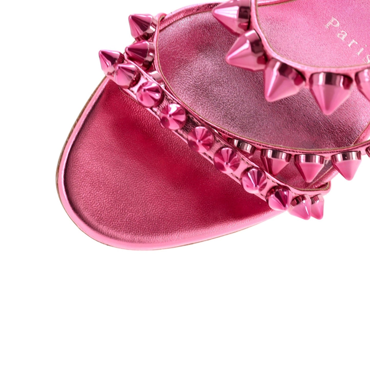 Christian Louboutin Women'S Spikita Heeled Sandals Spiked Leather 100