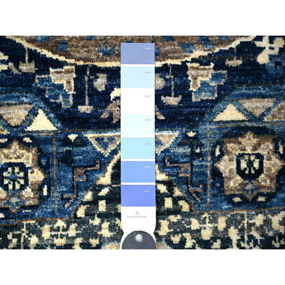 2'4"X6'8" Blue Fine Aryana Soft Wool Hand Knotted Oriental Rug