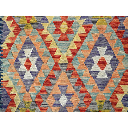 3'4"X5' Colorful Afghan Kilim Flat Weave 100% Wool Hand Woven Rug