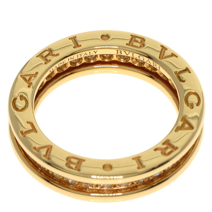 Gold BVLGARI B.zero1 1 Band Full Diamond #49 Ring K18 Yellow