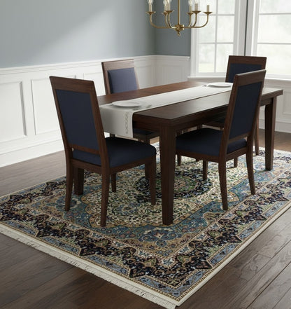 Hand-knotted classic floral medallion rug oriental bedroom carpet