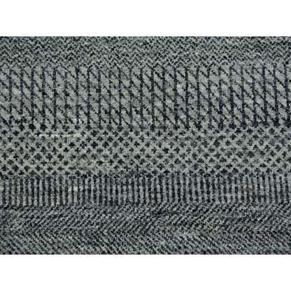 12'1"X15'1" Peppercorn Gray Undyed Wool Hand Knotted Grass Oversized Rug