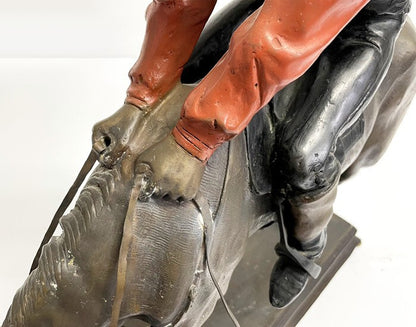 Pierre Jules Mene (France) 23In Bronze Sculpture Horse Racing Jockey Signed 19Th