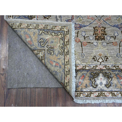 4'X12' Pastel Gray Fine Aryana Collection Wide Runner Oriental Rug