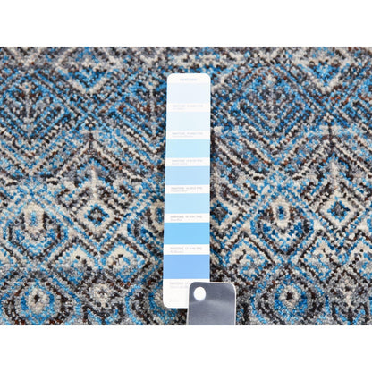12'X12' Blue 100% Wool Hand Knotted Kohinoor Herrita Design Square Rug
