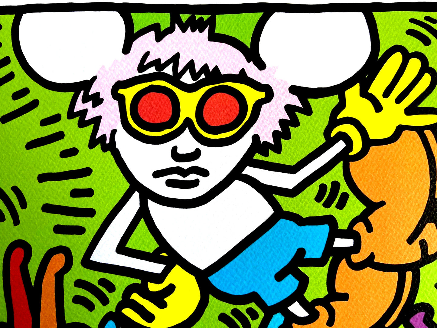 Keith Haring Lithograph 'Andy Mouse' Coa Signature Stamp
