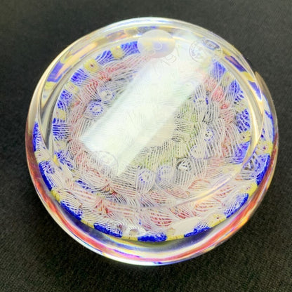 Antique Baccarat Crystal Paperweight 1971 Millefiori Blue Glass Big Size Bird