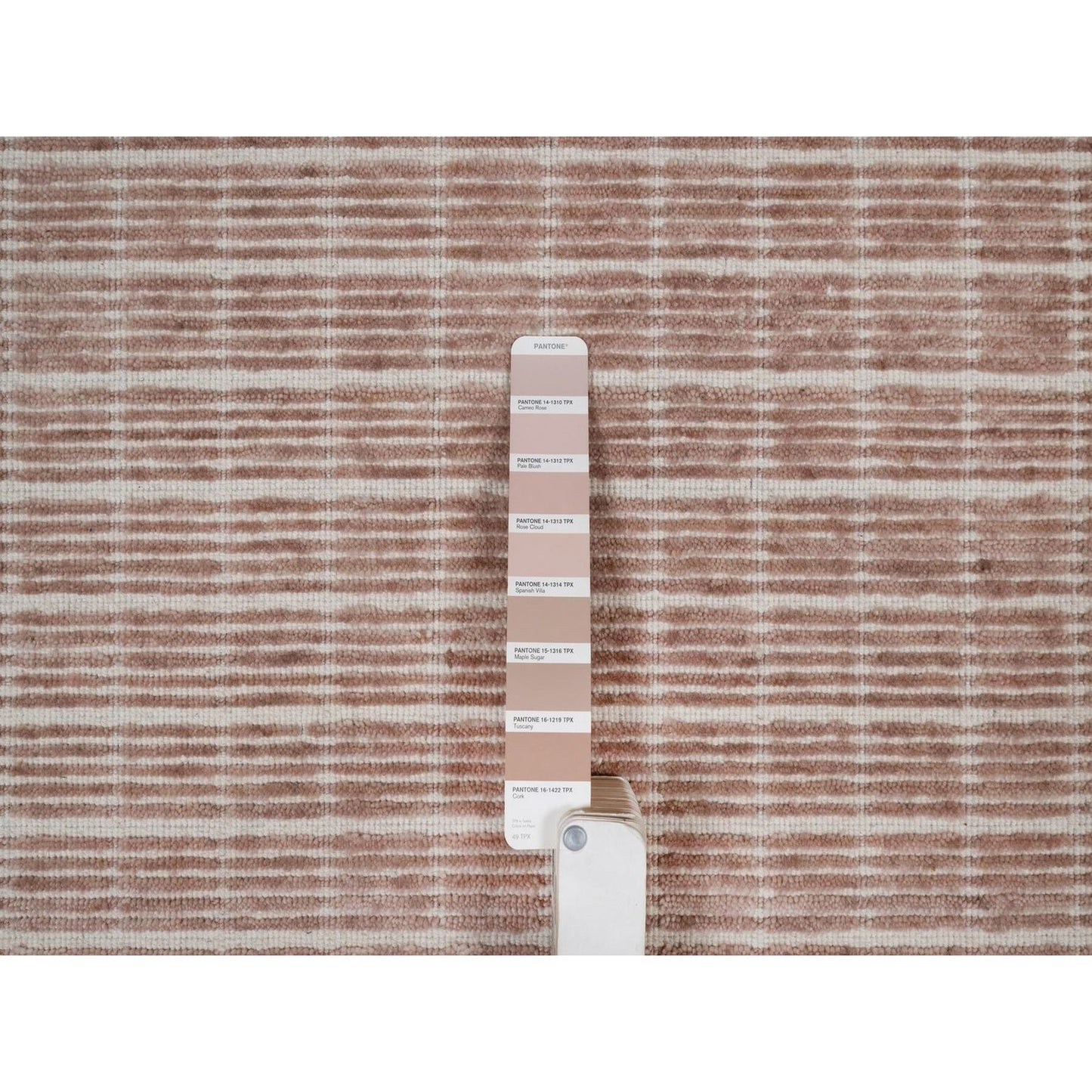 8'1"X10' Pink Loomed Knotted Modern Plain Decor Box Design Soft Wool Rug