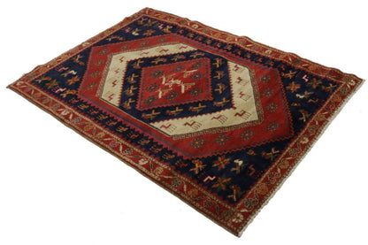 Semi-Antique Handmade Tribal Animal Design Oriental Rug Home Decor Carpet 3X5 ft