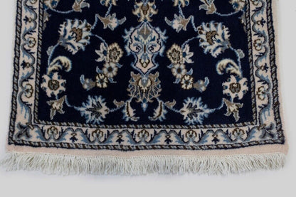 Handmade Traditional Navy Thick Pile Rug Small