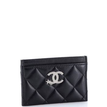 Chanel Cc Stars Card Holder Quilted Lambskin