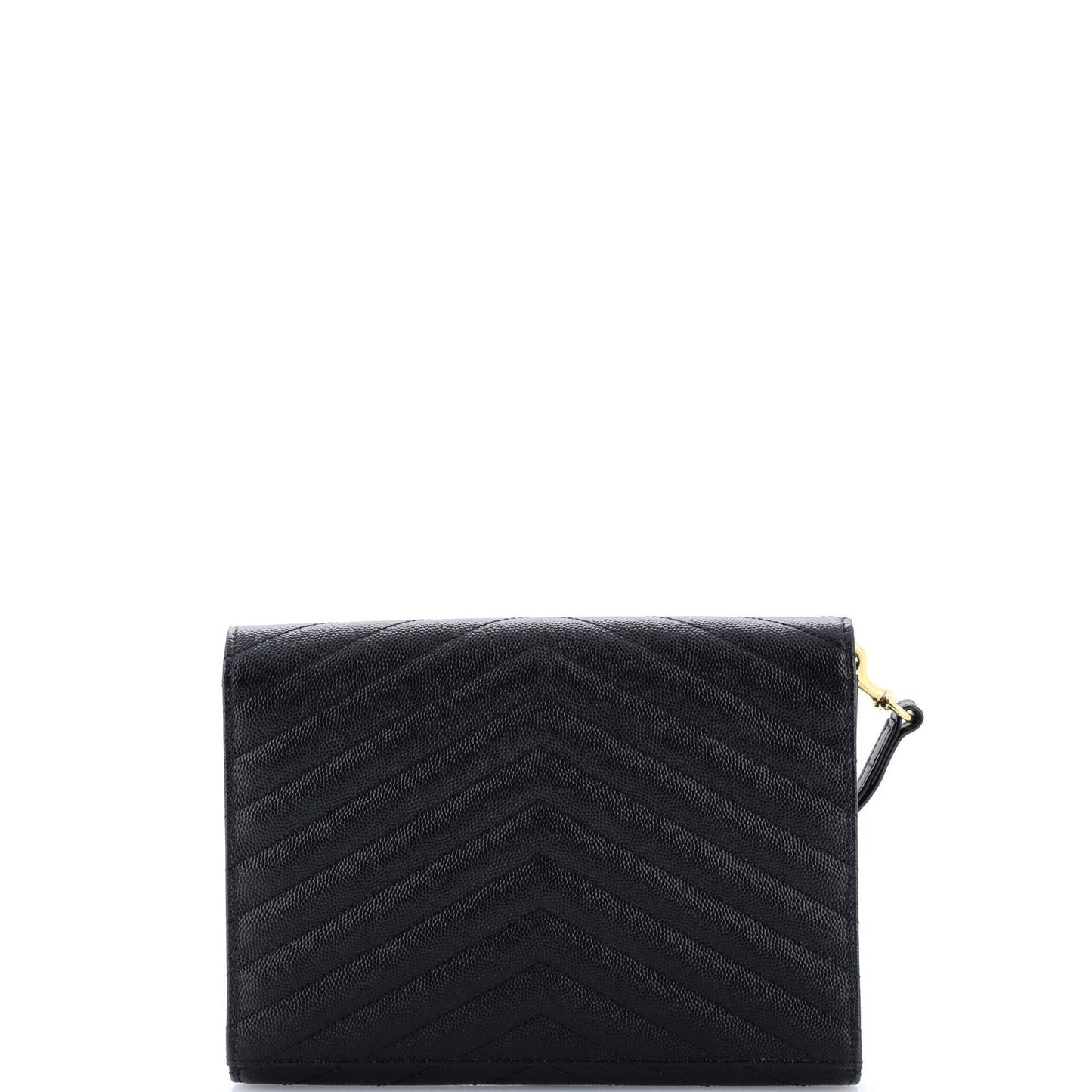 Saint Laurent Classic Monogram Envelope Wristlet Clutch Matelasse Chevron