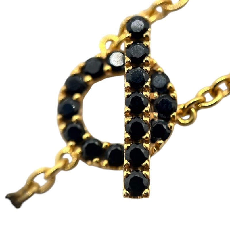 Hermes Finesse Black Spinel Necklace K18 Gold Black Spinel