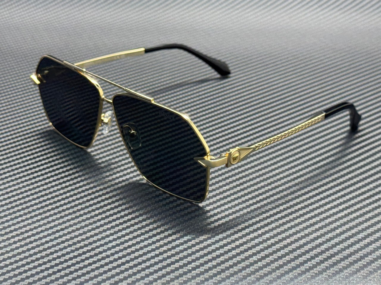 Versace Ve2284 10026G Gold Grey Mirror Men'S 63 Mm Sunglasses