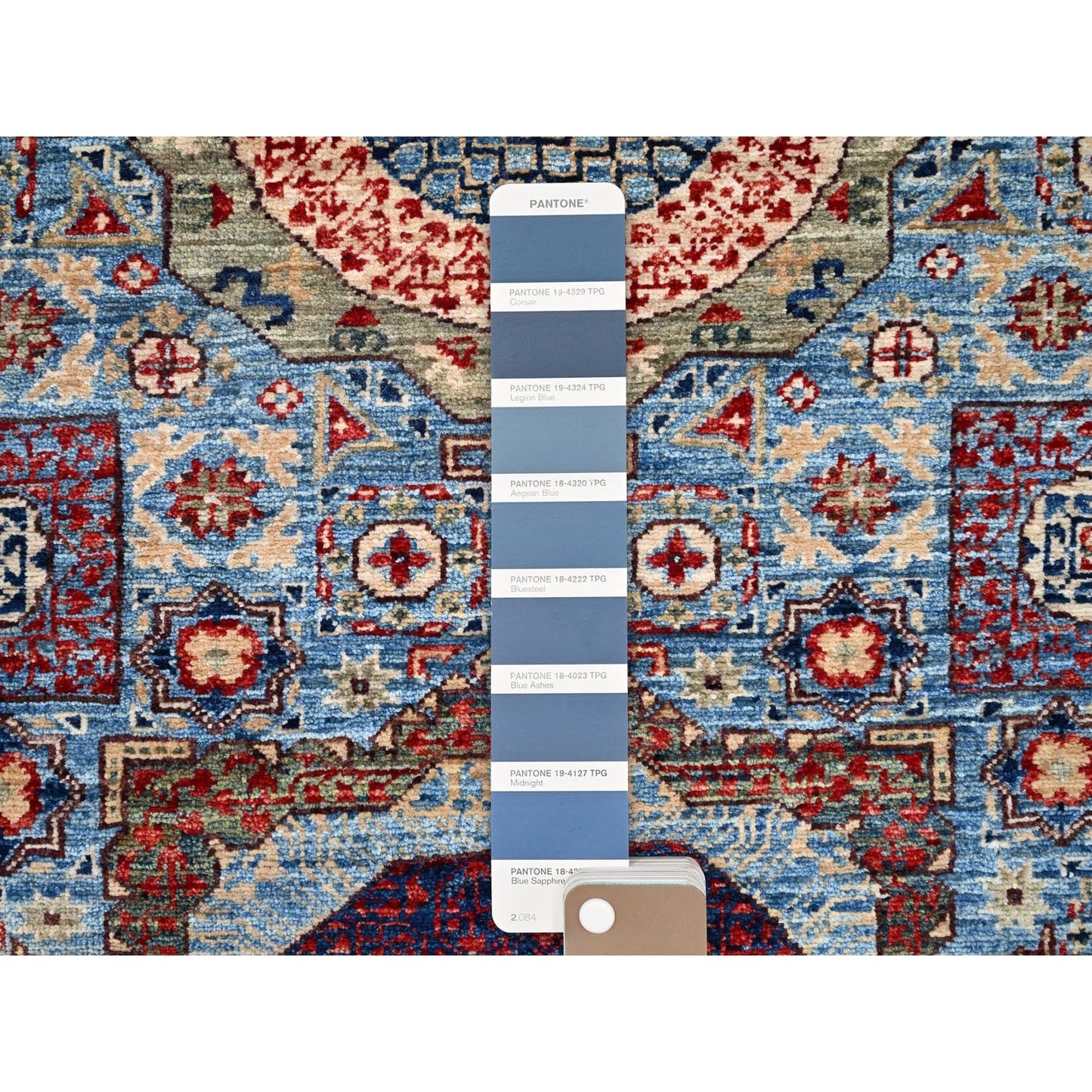 2'8"X15'4" Blue Hand Knotted Mamluk Dynasty Wool Xl Runner Oriental Rug