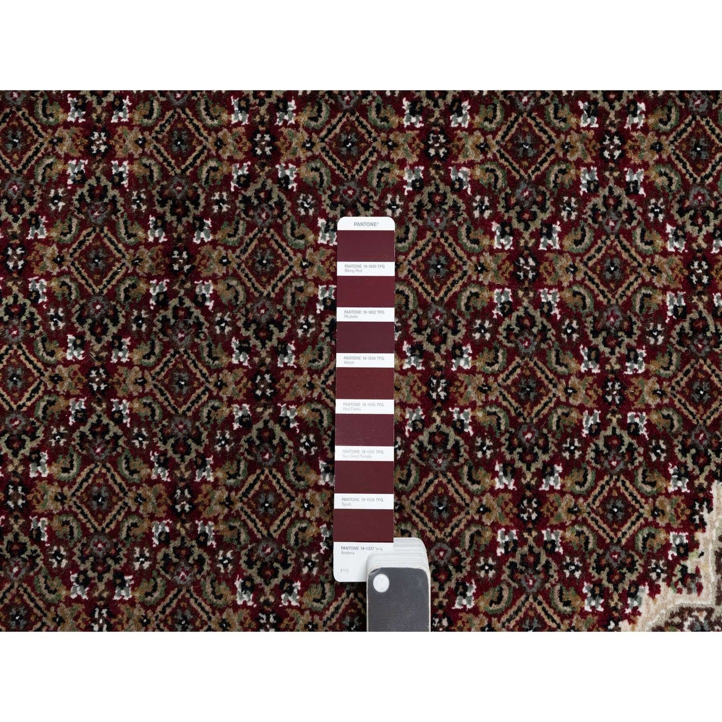 11'9"X15'1" Carmine Red Tebraz Mahi Soft Wool Hand Knotted Oversized Rug