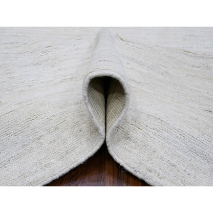 8'X9'8" Mercury White Plain Design Modern Peshawar Oriental Rug