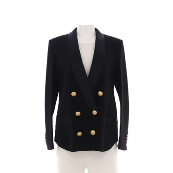 Balmain Women'S Shawl Collar Double Breasted Blazer Viscose Blend