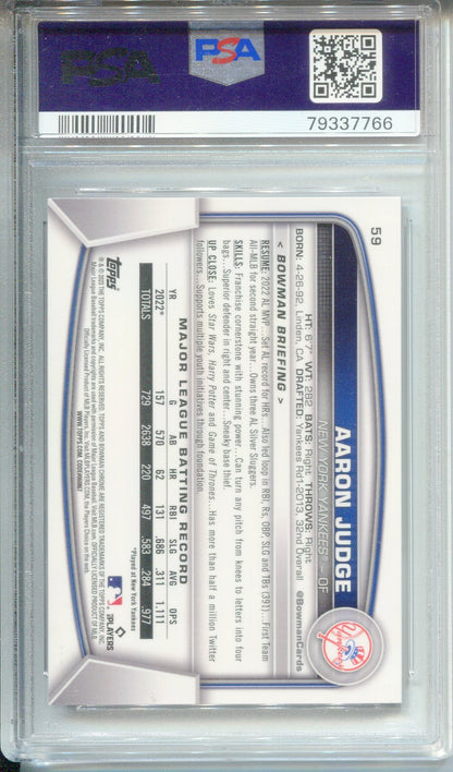 Aaron Judge 2023 Bowman Chrome Mega Box Pink Refractor #59 (Psa 10)