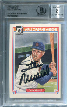 Stan Musial Autographed 1983 Donruss Hof Heroes Card #32 (Beckett)
