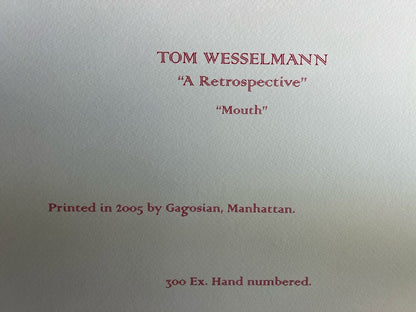 Tom Wesselmann Lithograph Coa Hand Numbered
